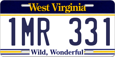 WV license plate 1MR331