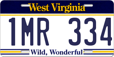 WV license plate 1MR334