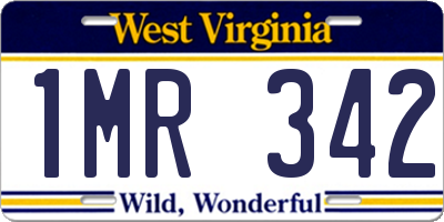 WV license plate 1MR342