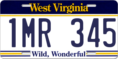 WV license plate 1MR345