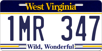 WV license plate 1MR347
