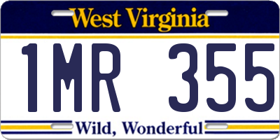 WV license plate 1MR355