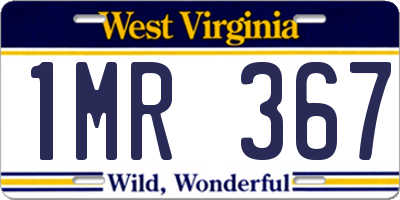 WV license plate 1MR367