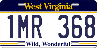 WV license plate 1MR368