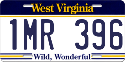 WV license plate 1MR396