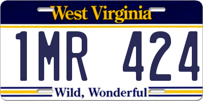 WV license plate 1MR424