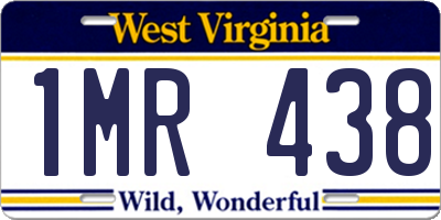 WV license plate 1MR438