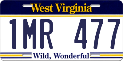 WV license plate 1MR477