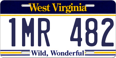 WV license plate 1MR482