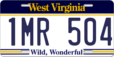 WV license plate 1MR504