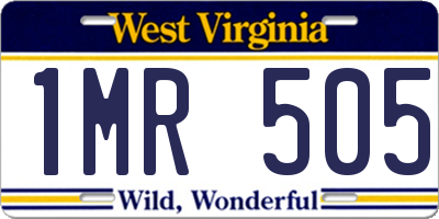WV license plate 1MR505