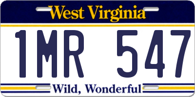 WV license plate 1MR547