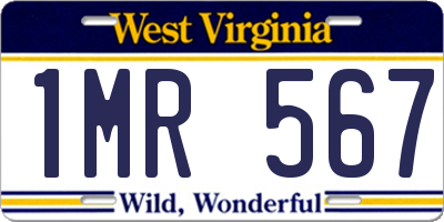 WV license plate 1MR567