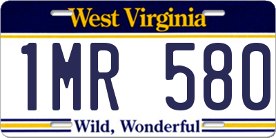 WV license plate 1MR580