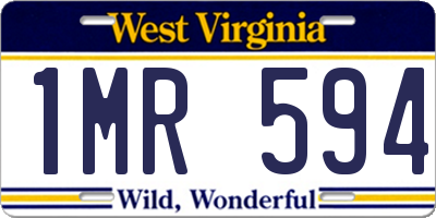 WV license plate 1MR594