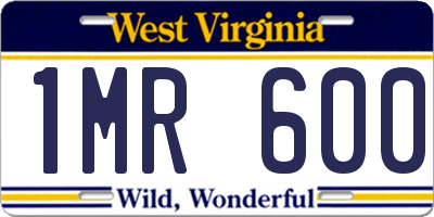 WV license plate 1MR600
