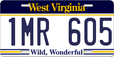 WV license plate 1MR605