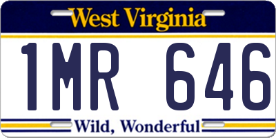 WV license plate 1MR646