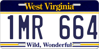 WV license plate 1MR664