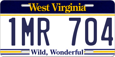 WV license plate 1MR704