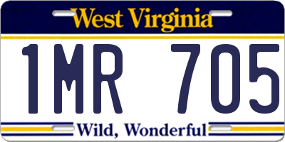 WV license plate 1MR705