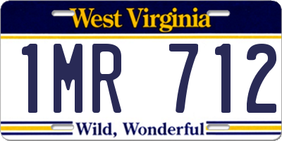 WV license plate 1MR712