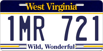 WV license plate 1MR721