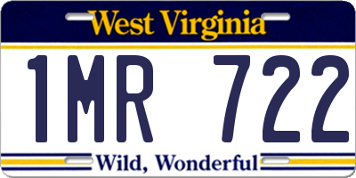 WV license plate 1MR722