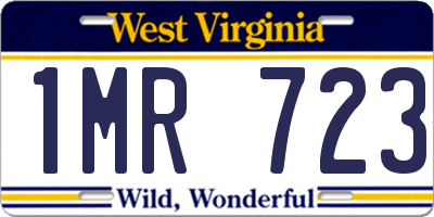 WV license plate 1MR723