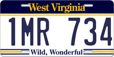 WV license plate 1MR734
