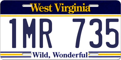 WV license plate 1MR735