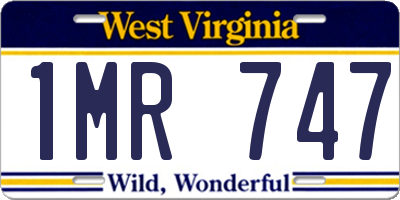 WV license plate 1MR747
