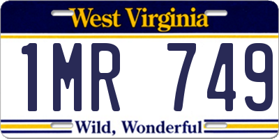 WV license plate 1MR749