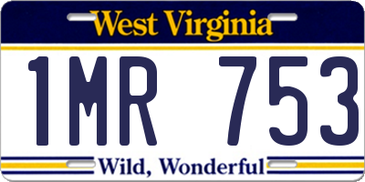 WV license plate 1MR753