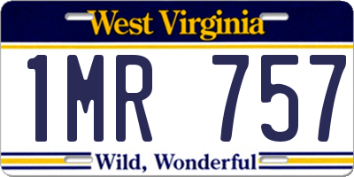 WV license plate 1MR757