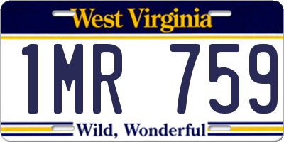 WV license plate 1MR759