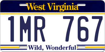 WV license plate 1MR767