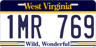 WV license plate 1MR769
