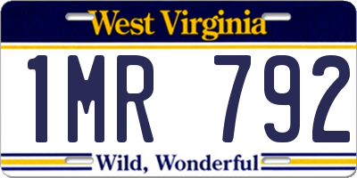 WV license plate 1MR792