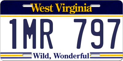 WV license plate 1MR797