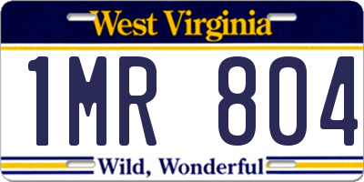 WV license plate 1MR804