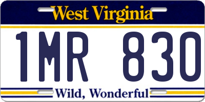 WV license plate 1MR830