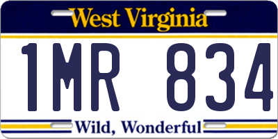 WV license plate 1MR834