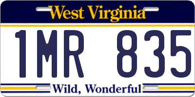 WV license plate 1MR835