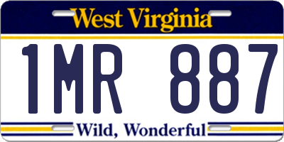 WV license plate 1MR887