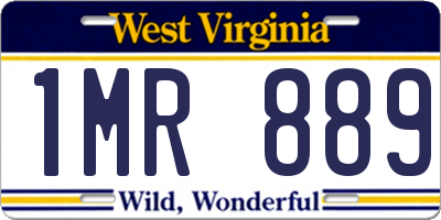 WV license plate 1MR889