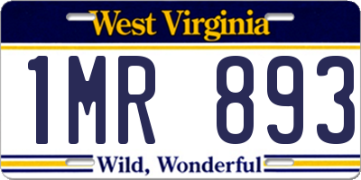WV license plate 1MR893