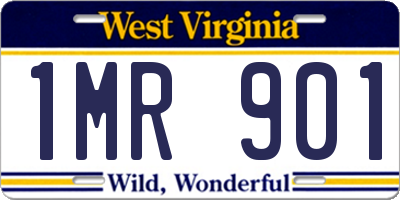 WV license plate 1MR901