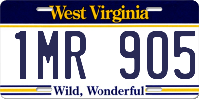 WV license plate 1MR905