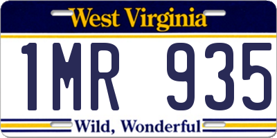 WV license plate 1MR935